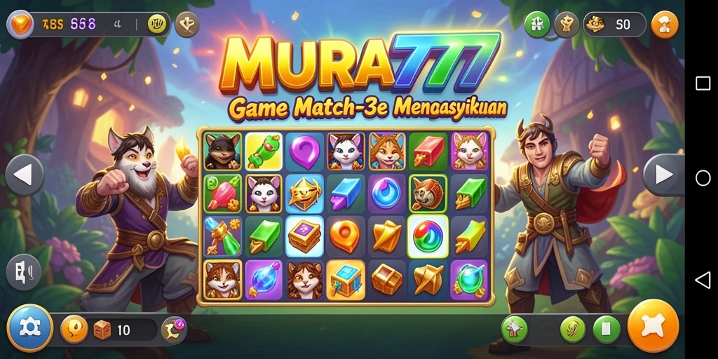 Gameplay seru MUARA777 dengan tantangan Match-3 yang menarik.