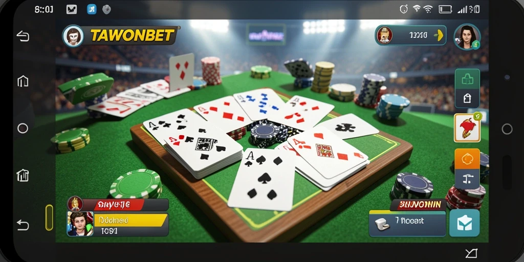 Tampilan menarik dari gameplay Gaple di TAWONBET.